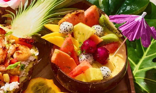 Tropical Fruit Salad with Mango Whip