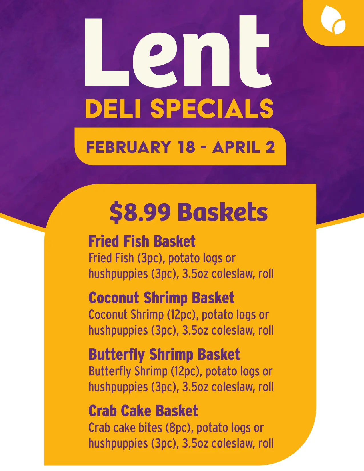 Lent Deli Specials