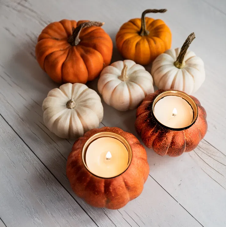 pumpkin candle holder