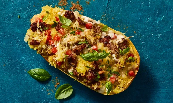 Pumpkin Alfredo Spaghetti Squash