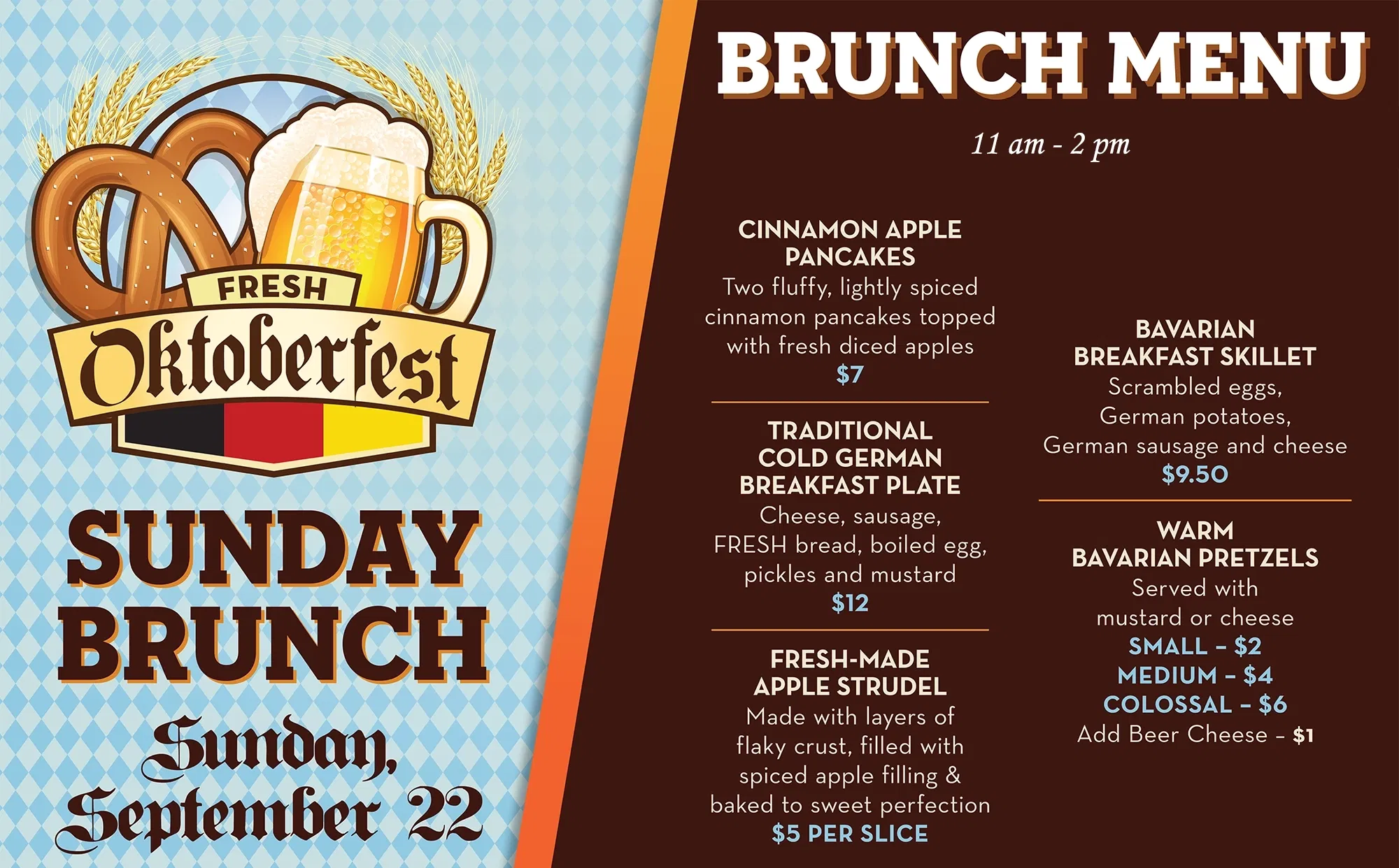 Oktoberfest Brunch Menu