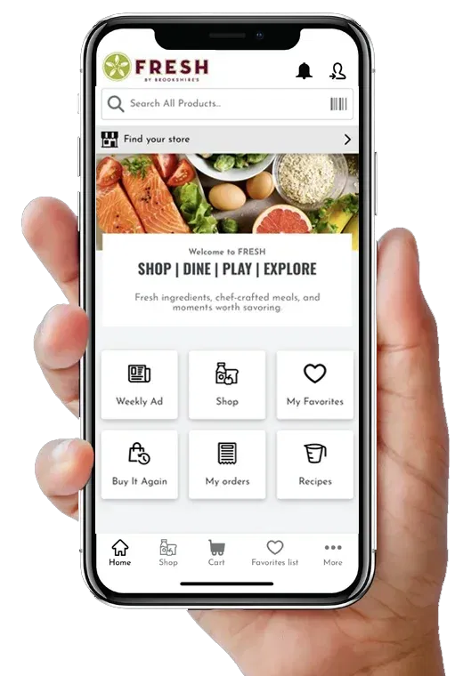 FRESH app preview screens