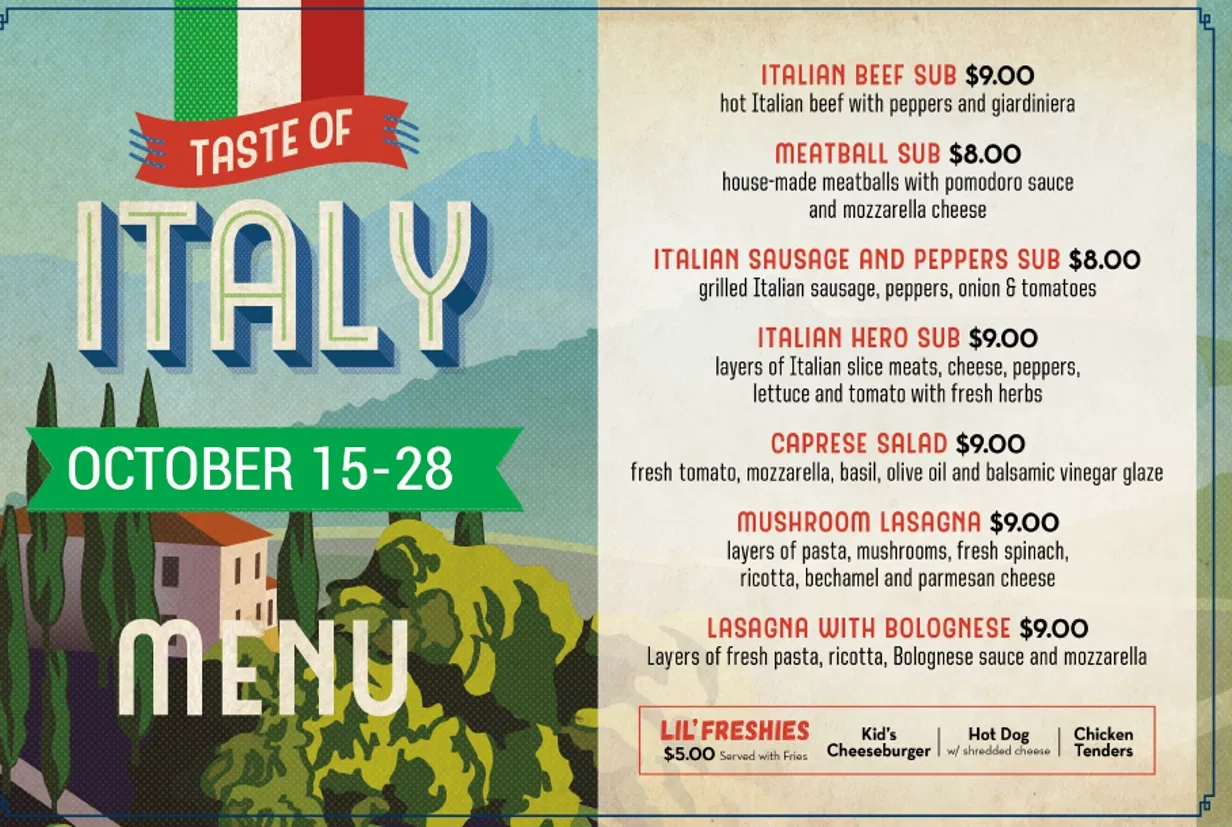 taste of italy grill menu