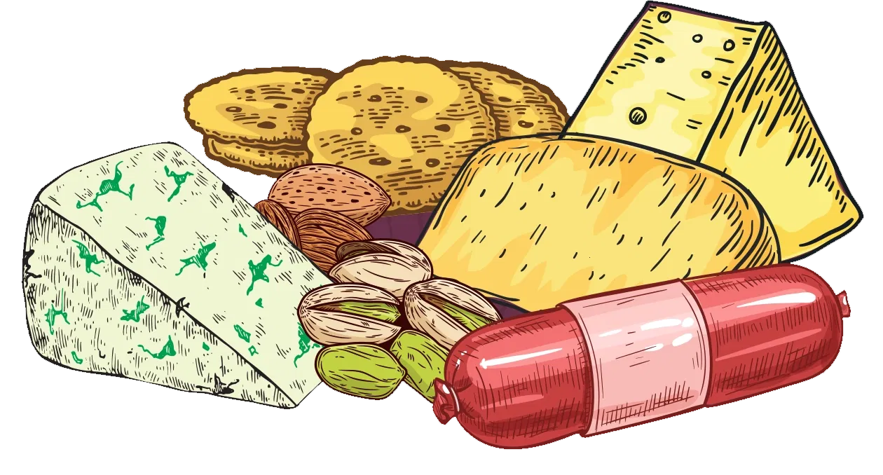 Charcuterie assortment on platter