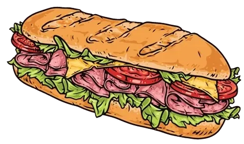 House-roasted deli sandwich stacked high