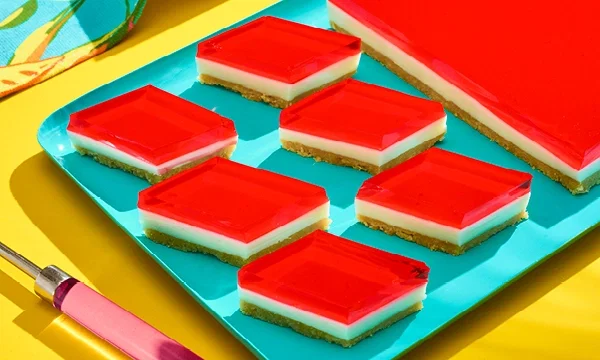 Strawberry Gelatin Dessert Bars