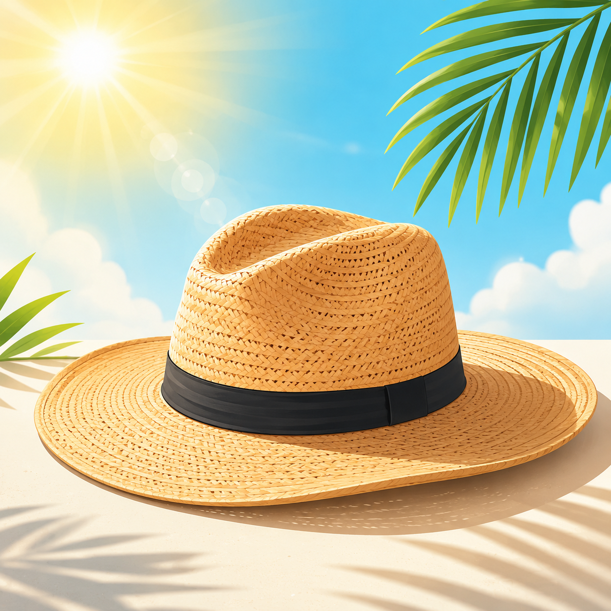 Wide-brimmed sun hat for protection from the sun