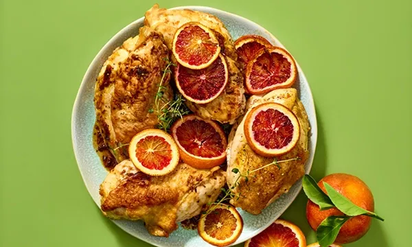 Blood Orange-Balsamic Braised Chicken